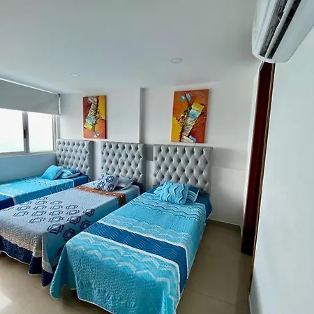 Apartamento 2al-1 Frente A La Playa Con Aire Acondicionado Y Wifi Apartment Cartagena